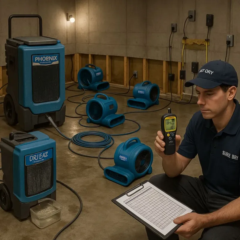 Structural Drying and Dehumidification process in Dixmoor, IL